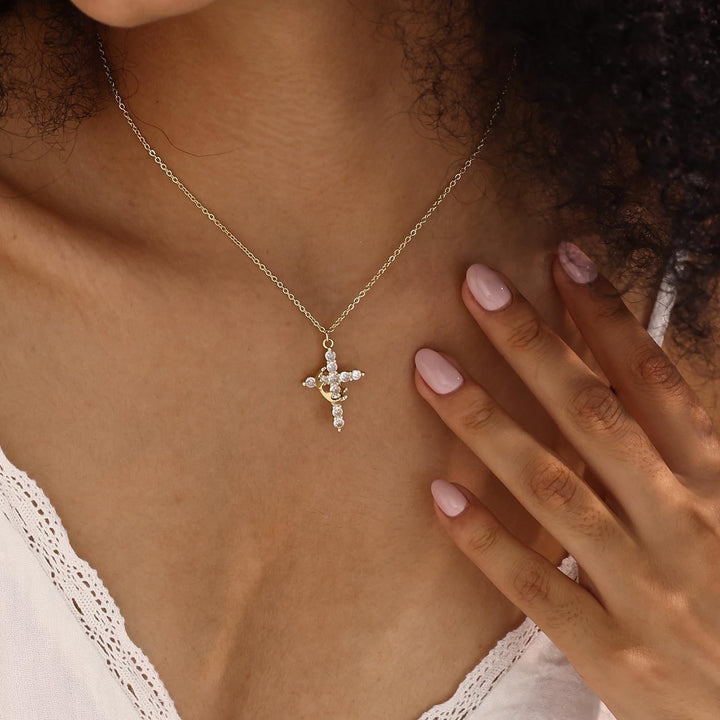 Crown Cross Pendant Necklace