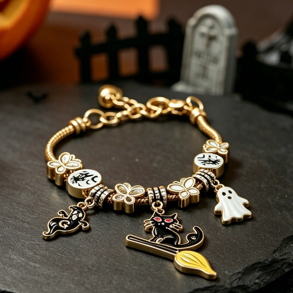 Halloween Cat Charm Bracelet