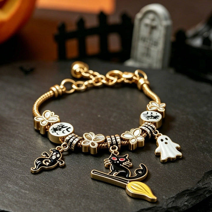 Halloween Cat Charm Bracelet
