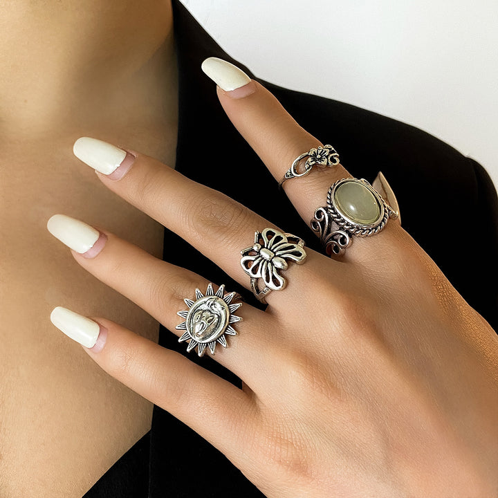 Vintage Mystic Statement Ring Set