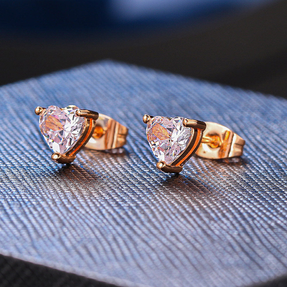 Heart Cut Moissanite Stud Earrings