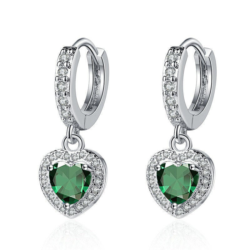 Heart Crystal Drop Earrings Collection