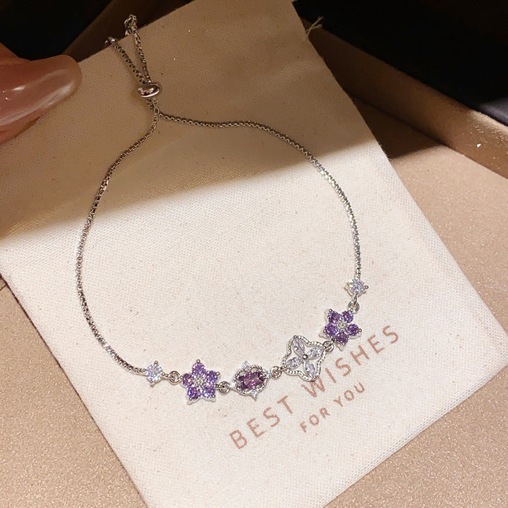Purple Floral Zircon Bracelet