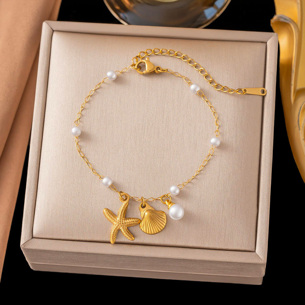 Ocean Charm Pearl Bracelet