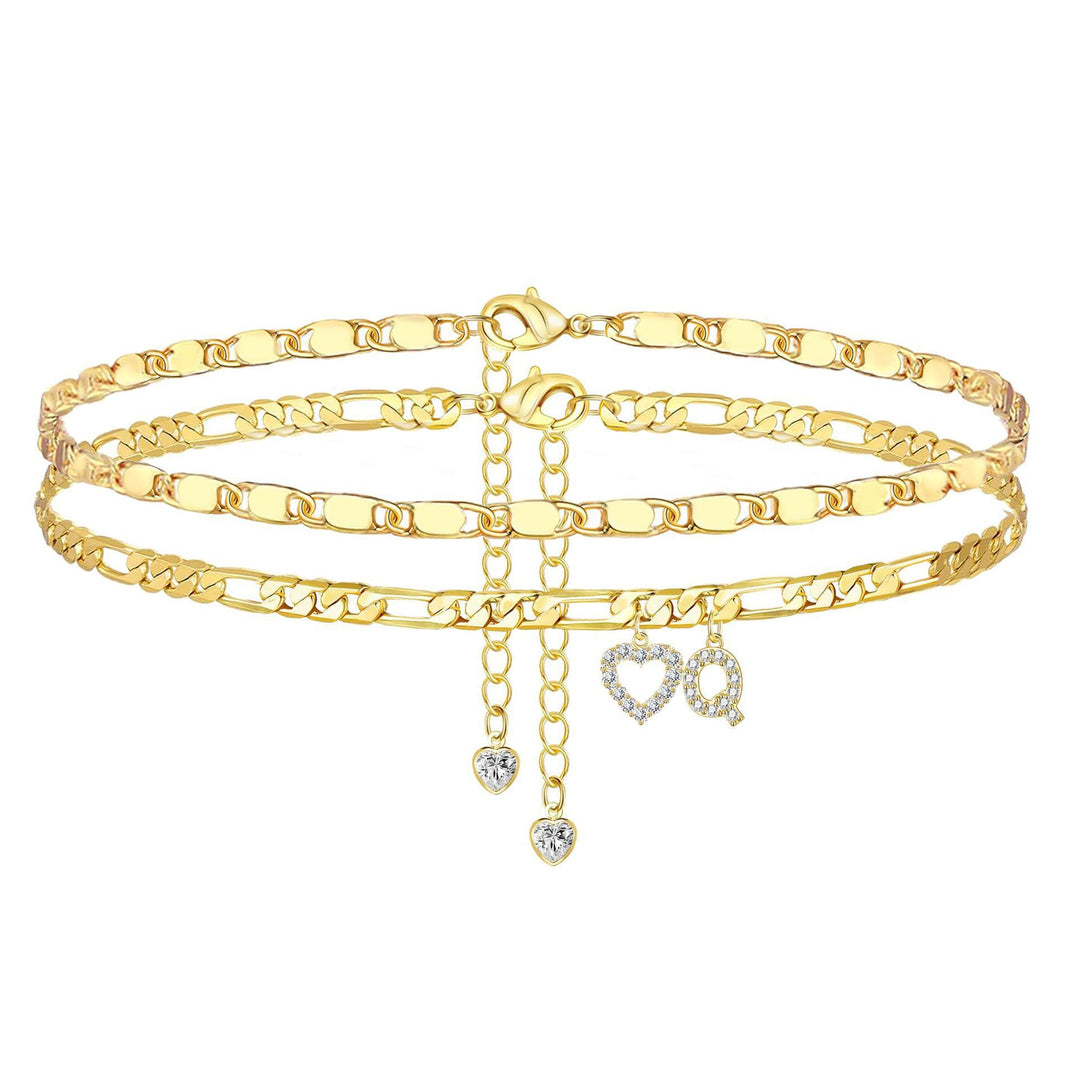 Layered Letter Anklet
