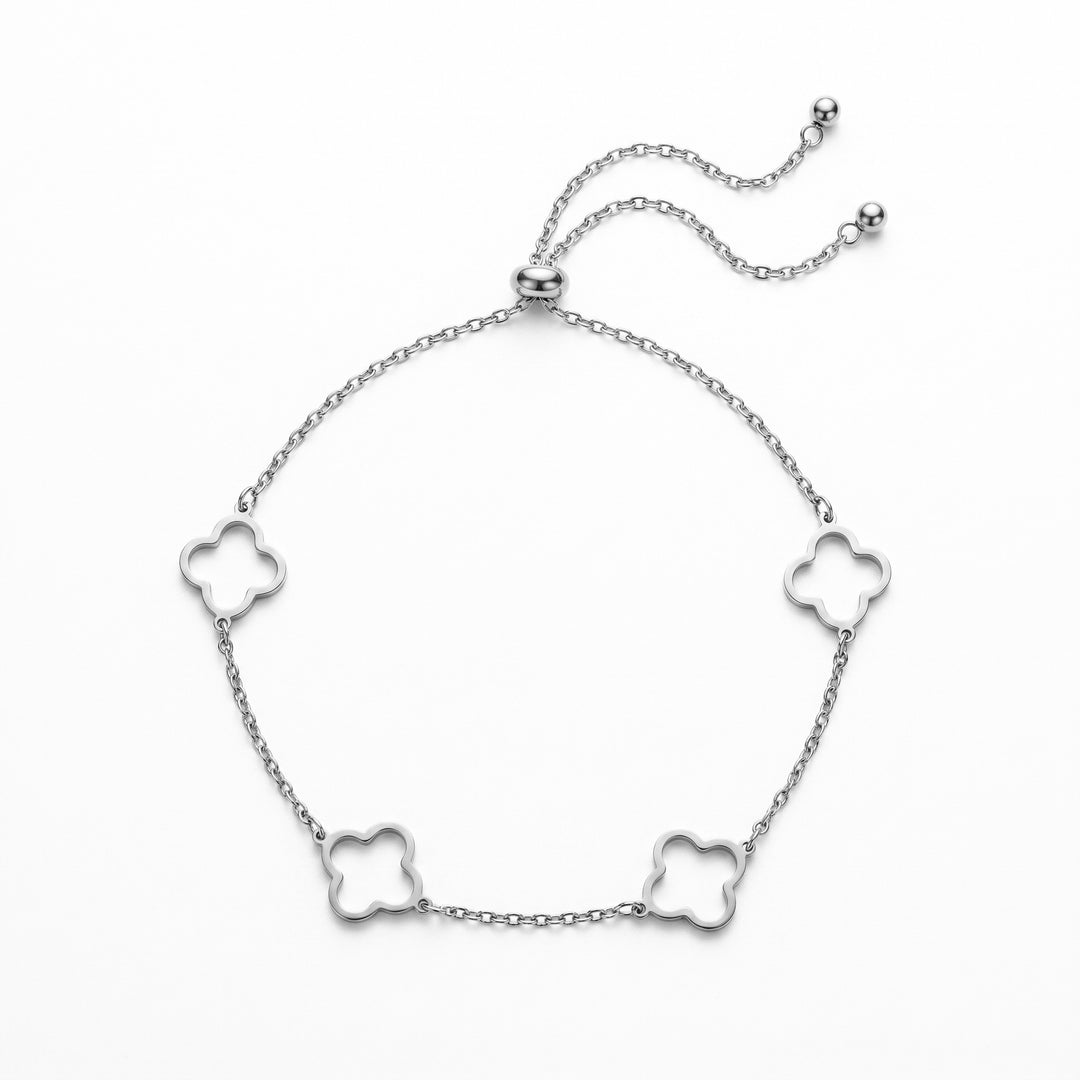 Four-Leaf Clover Charm Anklet