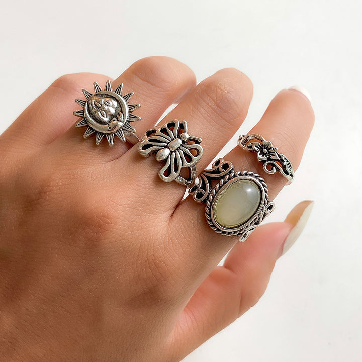 Vintage Mystic Statement Ring Set
