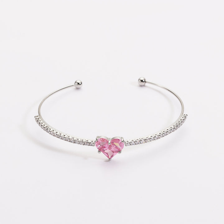 Heart of Love Crystal Cuff Bracelet