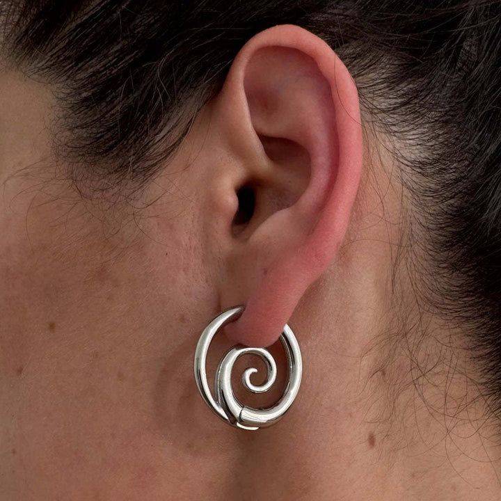 Sculptural Spiral Hoop Earrings