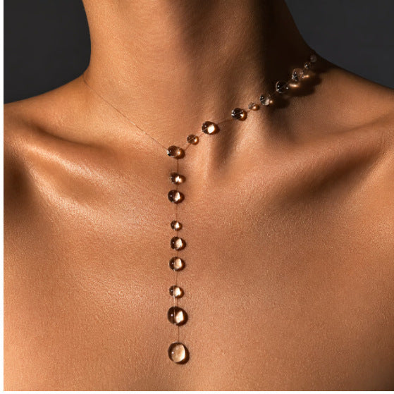 Transparent Crystal Water Drop Jewelry Set