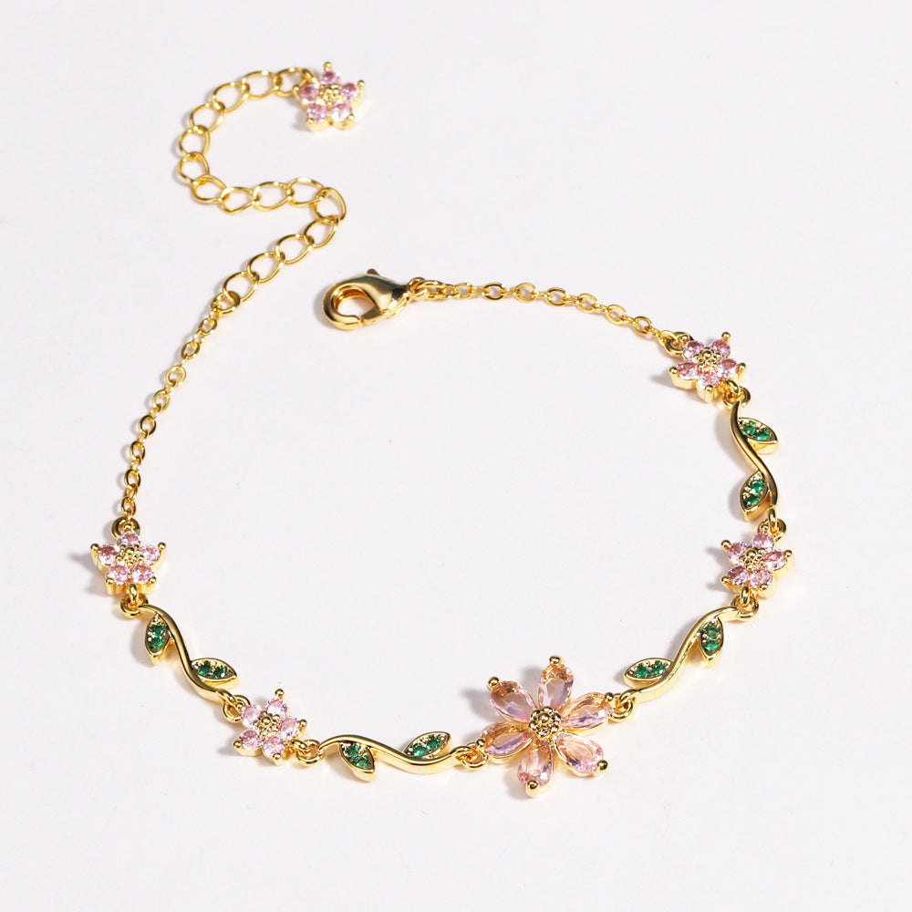 Multicolor Floral Zircon Bracelet