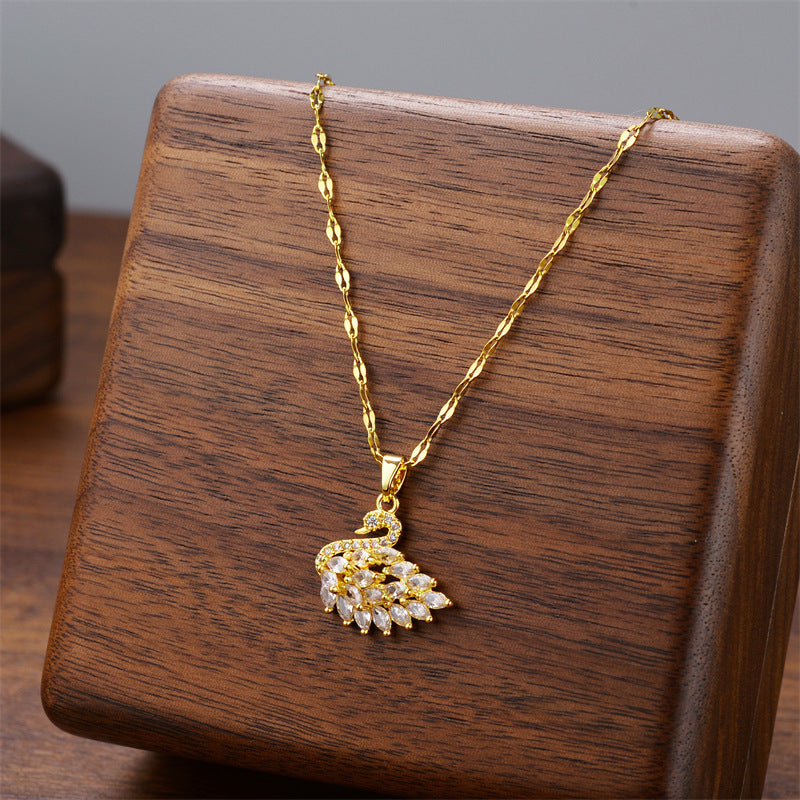 Swan Crystal Pendant Necklace