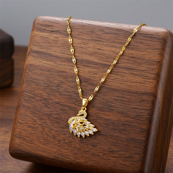 Swan Crystal Pendant Necklace