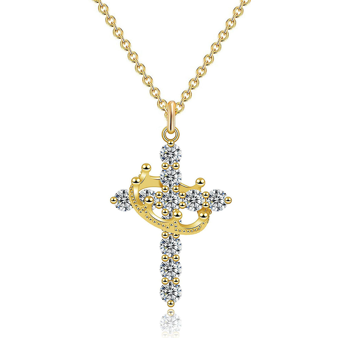 Crown Cross Pendant Necklace