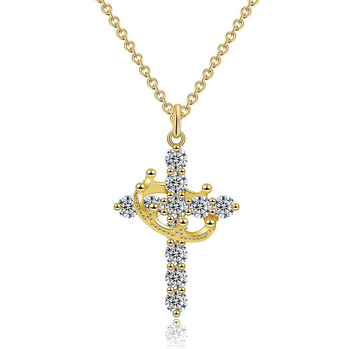 Crown Cross Pendant Necklace