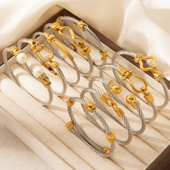 Stainless Steel Cable Cuff Bracelet