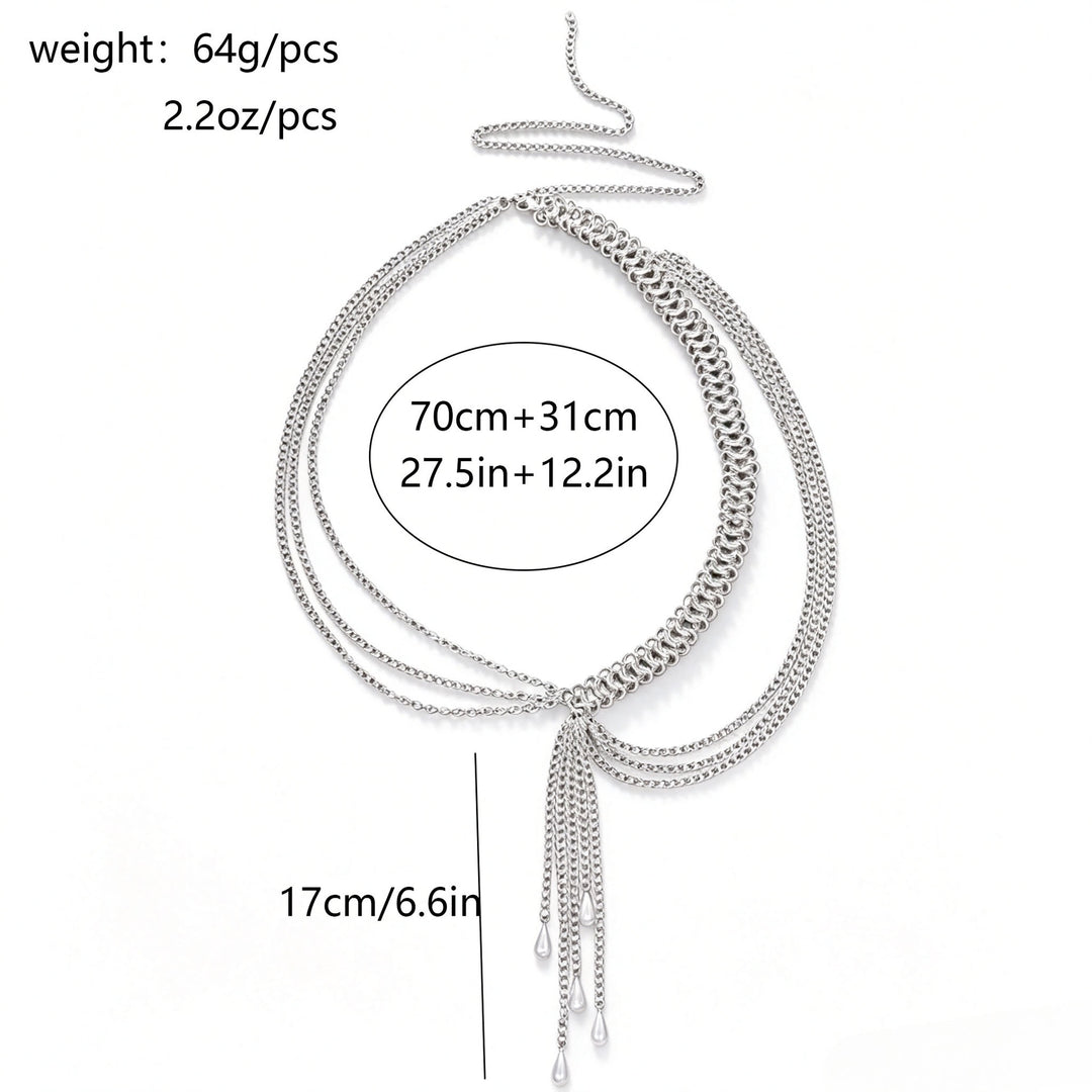 Pearl Drop Chain Waist Belt