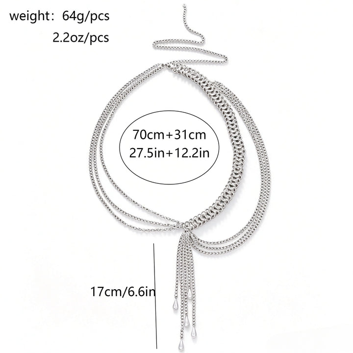 Pearl Drop Chain Waist Belt
