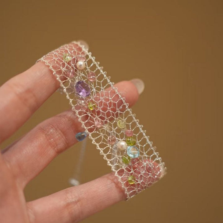 Delicate Mesh Crystal Wrap Bracelet