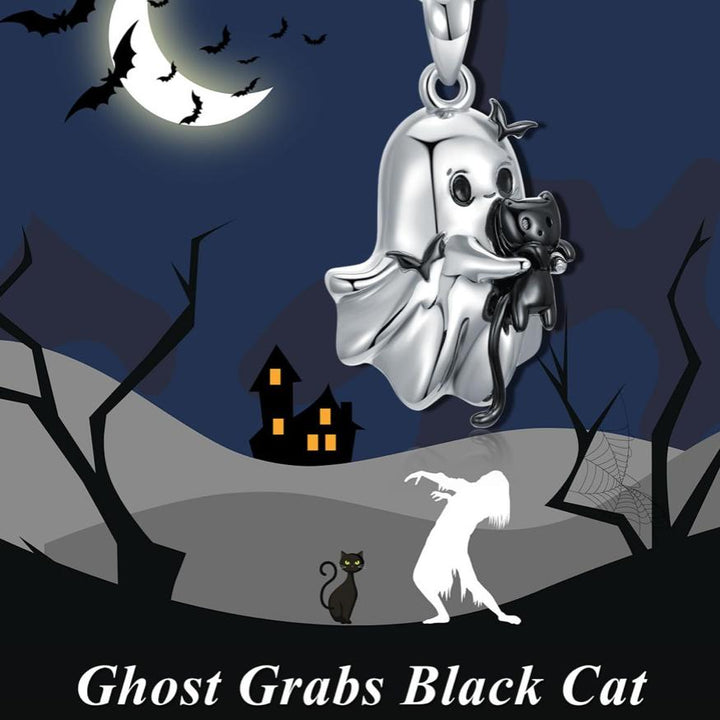 Ghost &amp; Black Cat Halloween Necklace