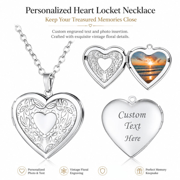 Vintage Heart Locket Necklace