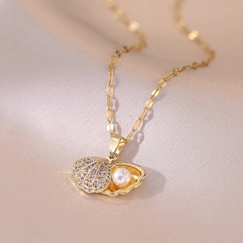 Pearl Shell Locket Necklace