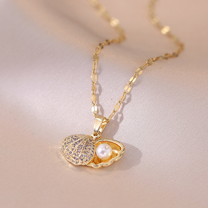 Pearl Shell Locket Necklace