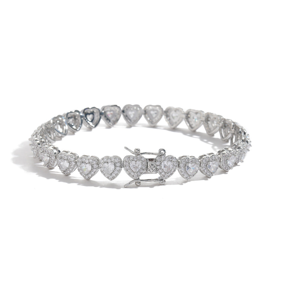 Heart-Shaped Tennis Bracelet
