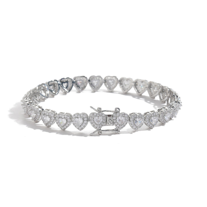 Heart-Shaped Tennis Bracelet