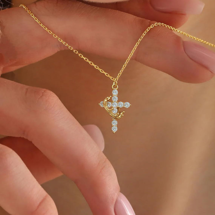 Crown Cross Pendant Necklace