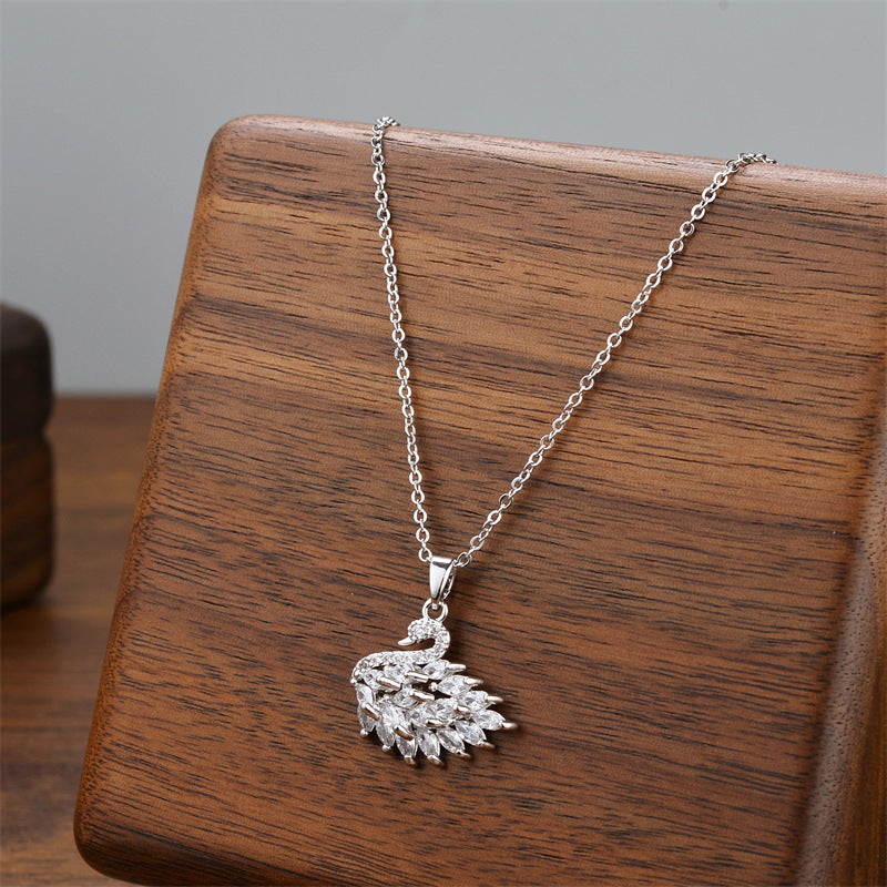 Swan Crystal Pendant Necklace
