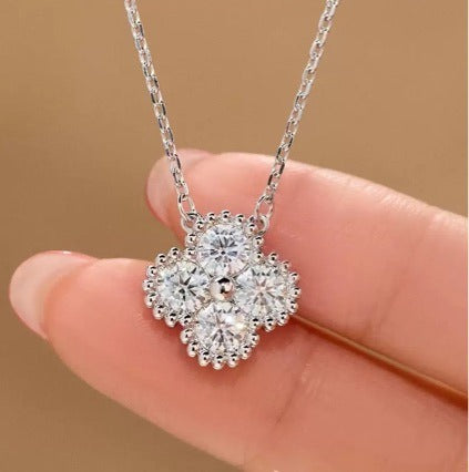 Four-Leaf Clover Zircon Necklace