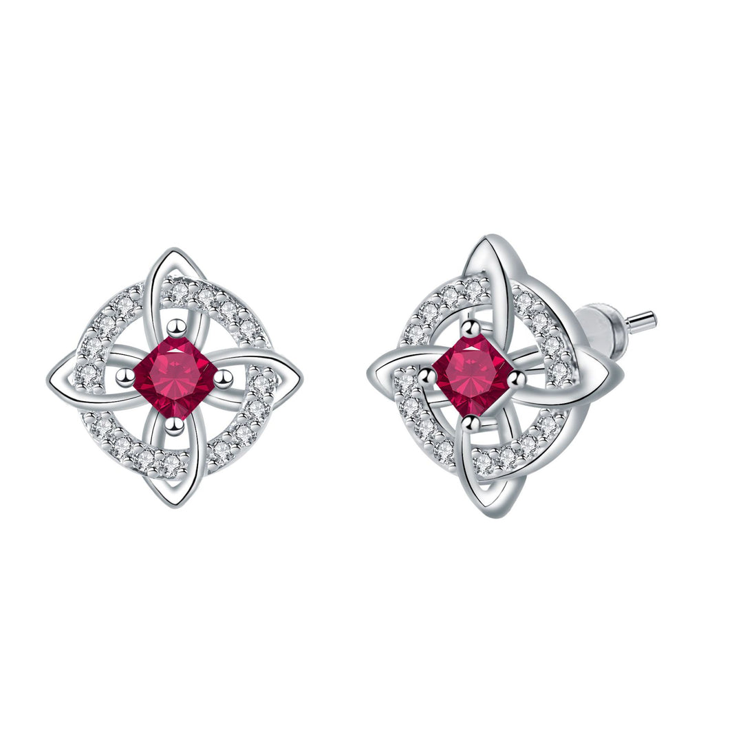 Birthstone Celtic Knot Stud Earrings
