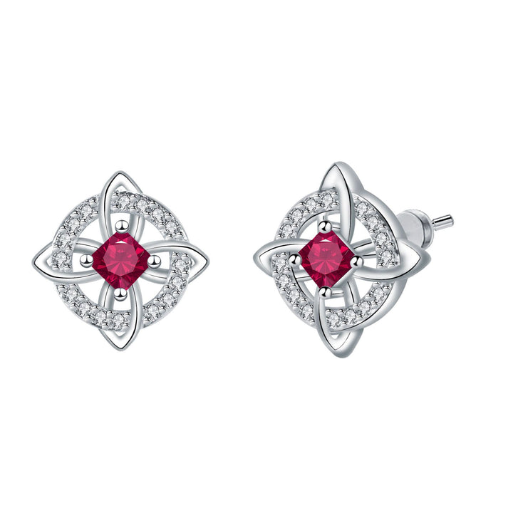 Birthstone Celtic Knot Stud Earrings