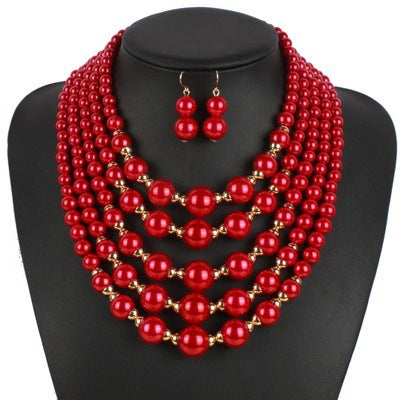Pearl Elegance Multi-Strand Jewelry Set