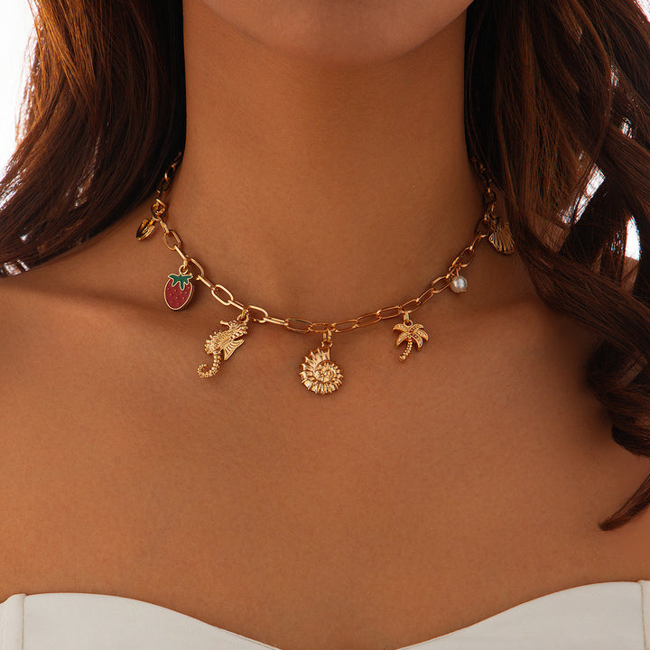 Boho Mixed Charm Pendant Necklace