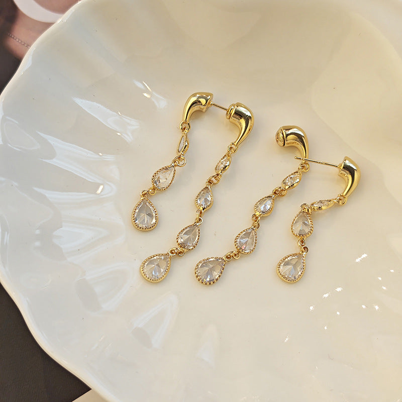 Teardrop Crystal Dangle Earrings