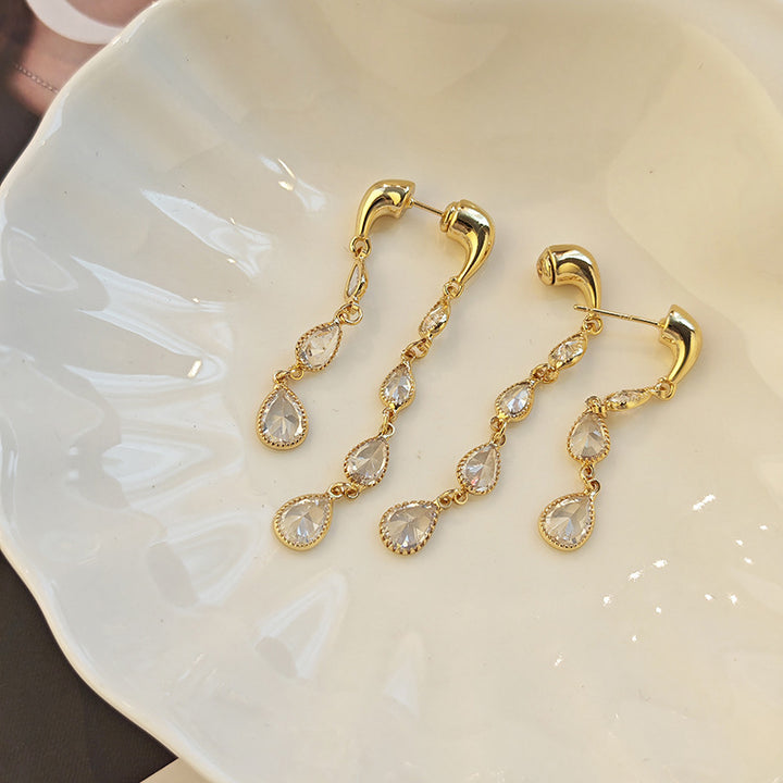 Teardrop Crystal Dangle Earrings