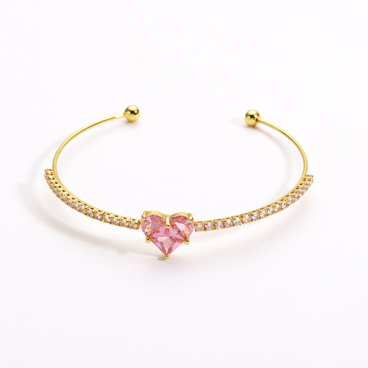 Heart of Love Crystal Cuff Bracelet