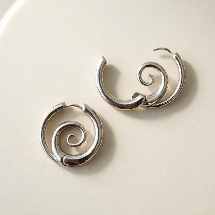 Sculptural Spiral Hoop Earrings