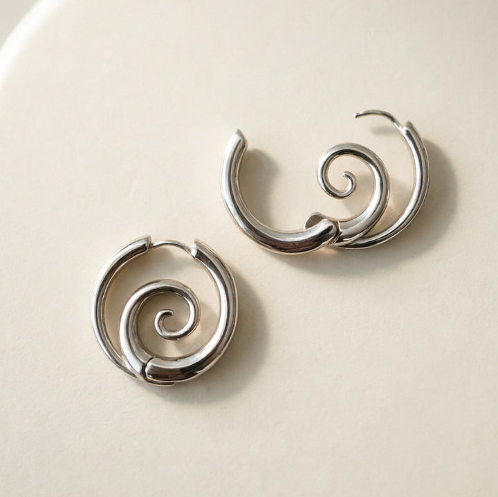 Sculptural Spiral Hoop Earrings