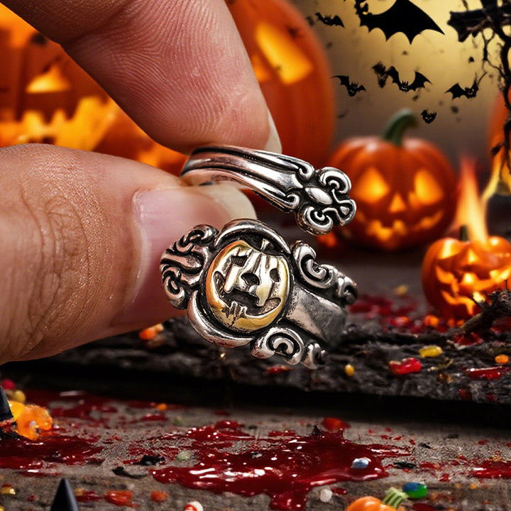 Pumpkin Face Adjustable Ring