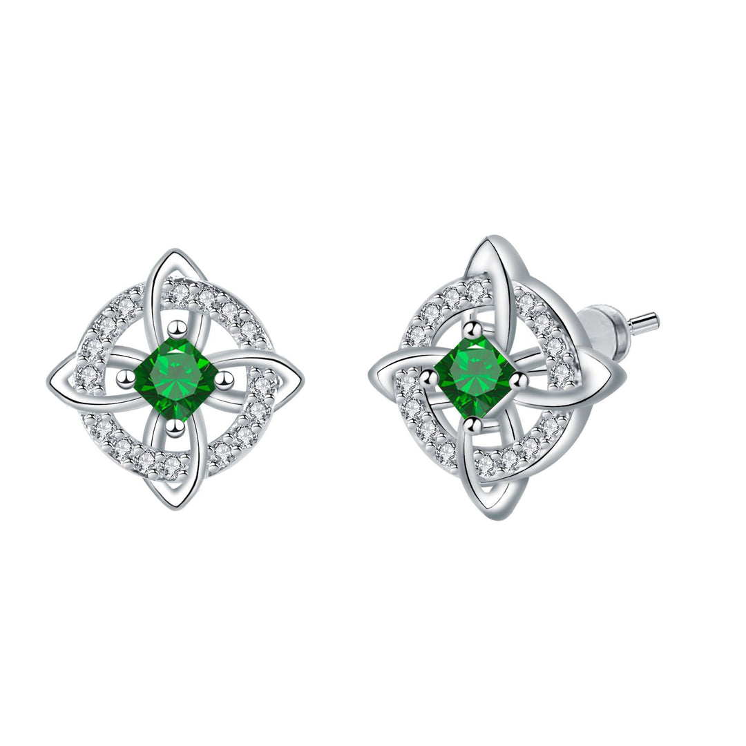 Birthstone Celtic Knot Stud Earrings