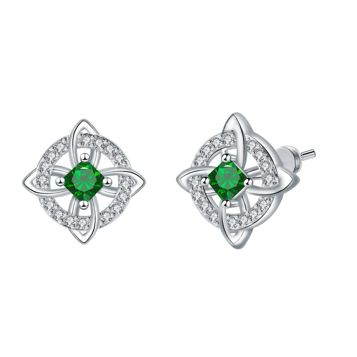 Birthstone Celtic Knot Stud Earrings