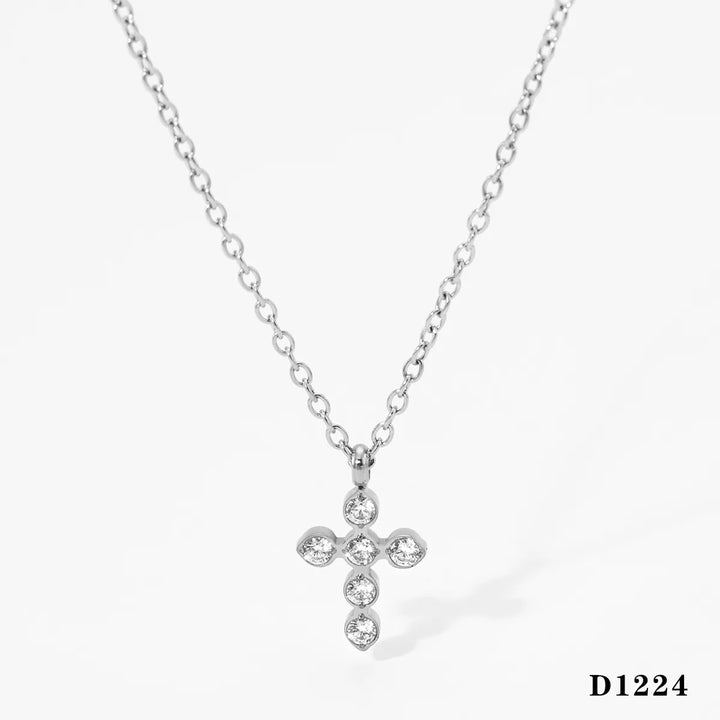 Cubic Zirconia Cross Necklace