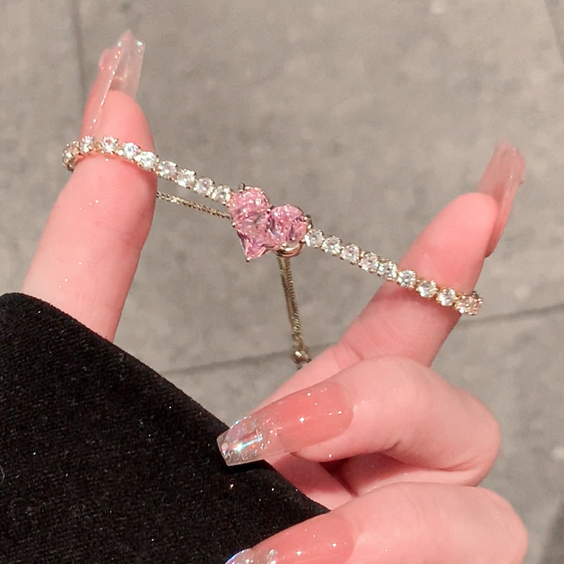Dual Color Heart Zircon Bracelet