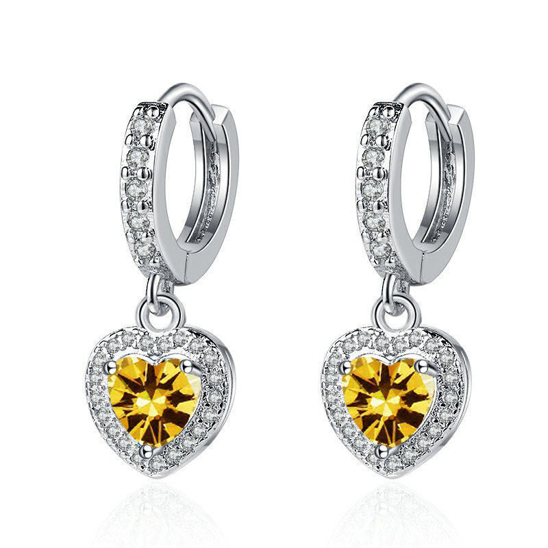 Heart Crystal Drop Earrings Collection