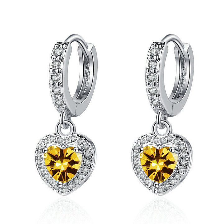 Heart Crystal Drop Earrings Collection