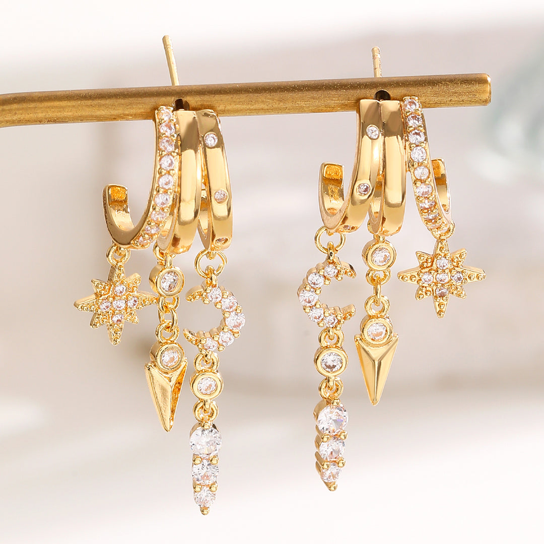 Celestial Zircon Drop Earrings