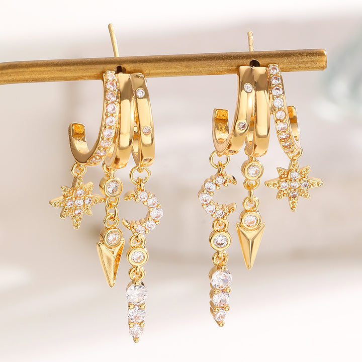 Celestial Zircon Drop Earrings